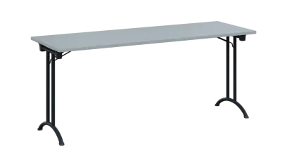 SLA 180 lak skládací jednací stůl 1800x600, deska 25 mm, podnož černý lak, deska šedá